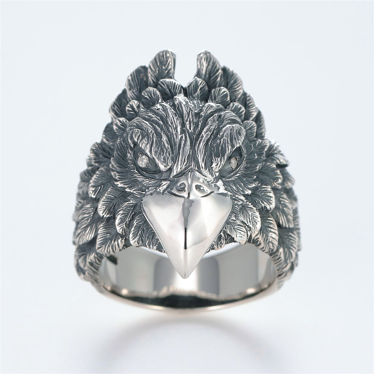 宝石ダイヤモンドを使ったその他のモチーフのデザインが特徴的な銀風指輪の商品写真です。型番：GP101007-01 画像その1