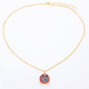 宝石クォーツ・水晶を使った花と和風のデザインが特徴的な和の彩ネックレス/ペンダントの商品写真です。型番：CR201010-01~02 画像その1