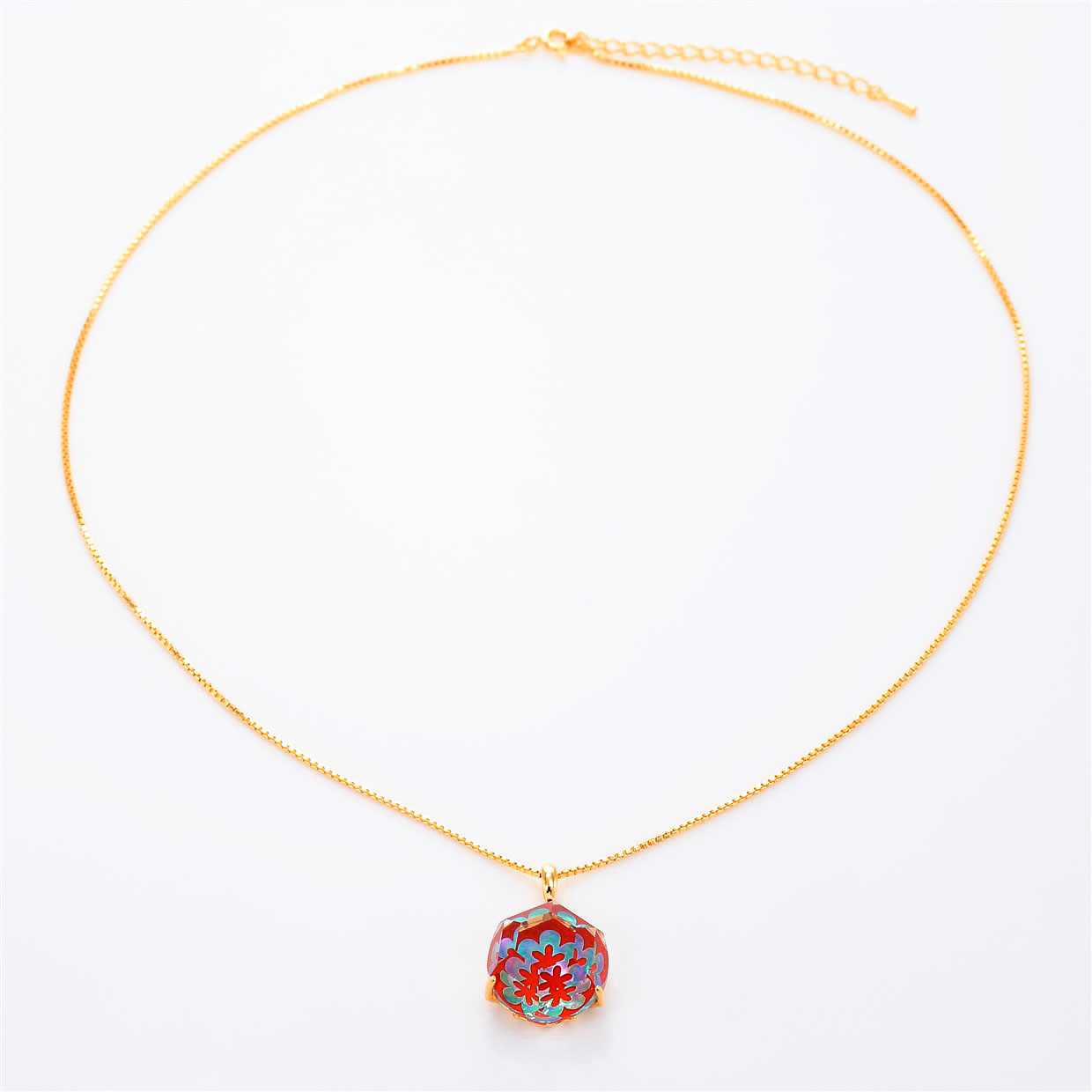 宝石クォーツ・水晶を使った花と和風のデザインが特徴的な和の彩ネックレス/ペンダントの商品写真です。型番：CR201012-01~02 画像その1
