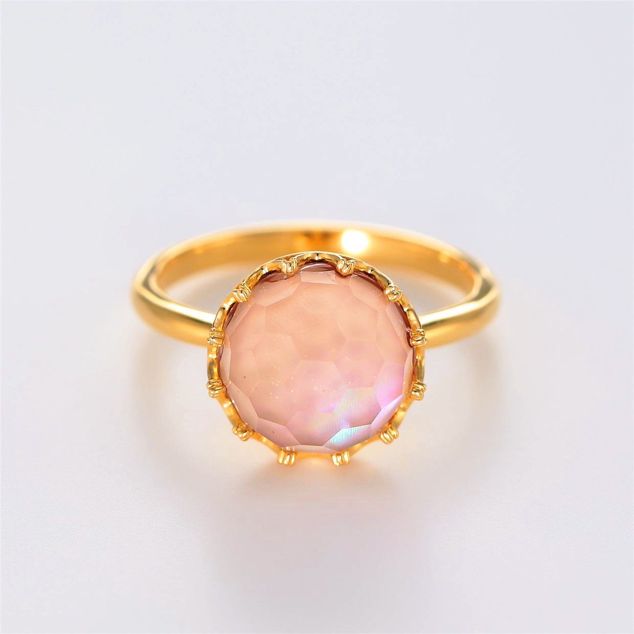 宝石クォーツ・水晶を使った和の彩指輪の商品写真です。型番：CR101001-01~02 画像その1
