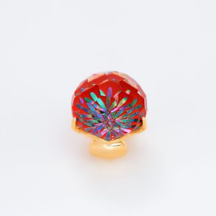宝石クォーツ・水晶を使った花と和風のデザインが特徴的な和の彩帯留めの商品写真です。型番：CR601008-01~02 画像その1